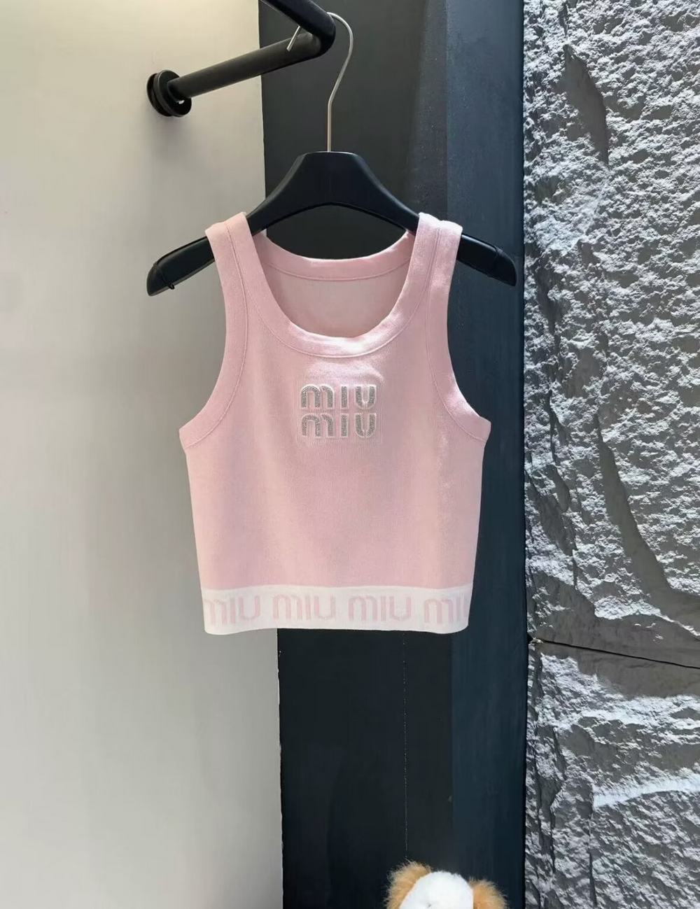 Miu Miu Pink Tank Top with Logo